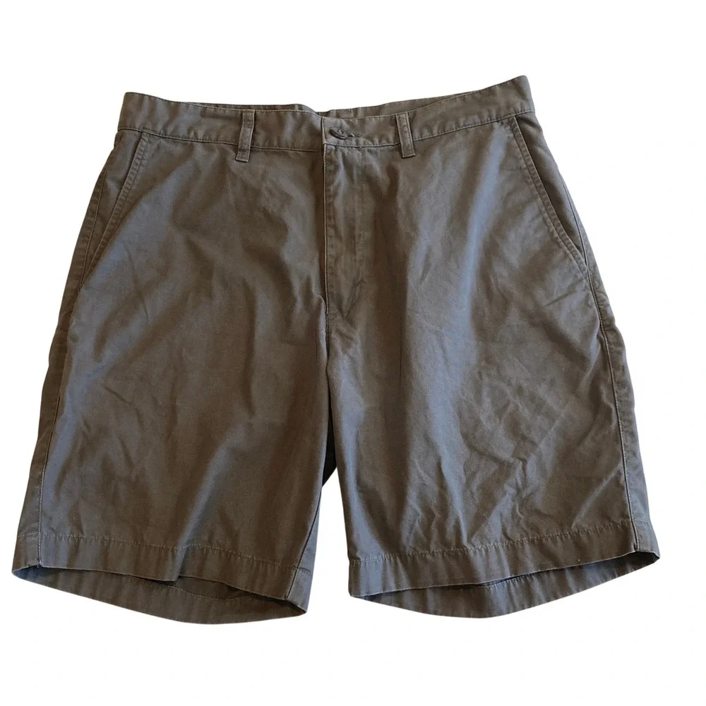 Patagonia Mens 32 Organic Cotton Shorts Forge Grey Canvas Flat Front 57674 SP14